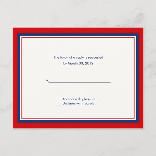 野球のウェディング招待状の返信カード 出欠カード (正面)