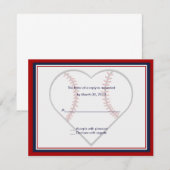 野球のウェディング・招待状の返信カード 出欠カード (正面/裏面)