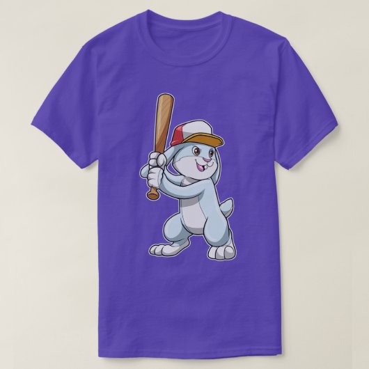 野球のウサギこうもり2 Tシャツ (デザイン正面)