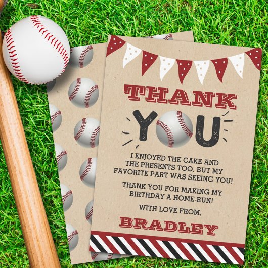 野球のエイジ誕生日 サンキューカード