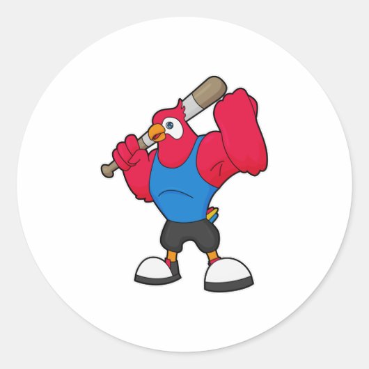 野球のオウムこうもり ラウンドシール (正面)