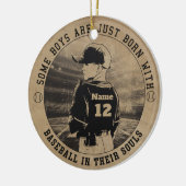 野球のカスタマイズサッカーの名前 セラミックオーナメント (左)