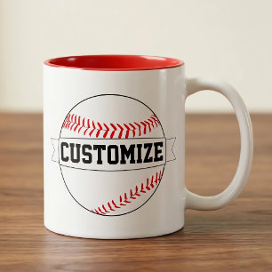 野球のカスタムチーム名とカラースポーツファン ツートーンマグカップ