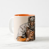 野球のキャッチャー ツートーンマグカップ (正面左)