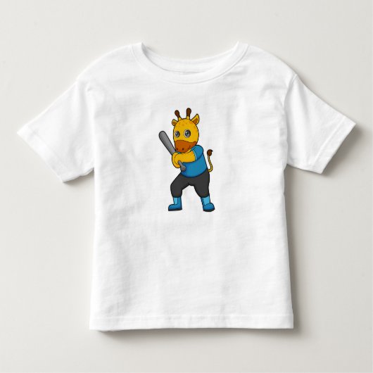 野球のキリンこうもり トドラーTシャツ (正面)