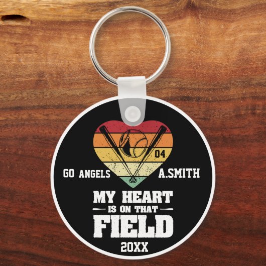 野球のギフト私のハートは、その分野にある キーホルダー (裏面)