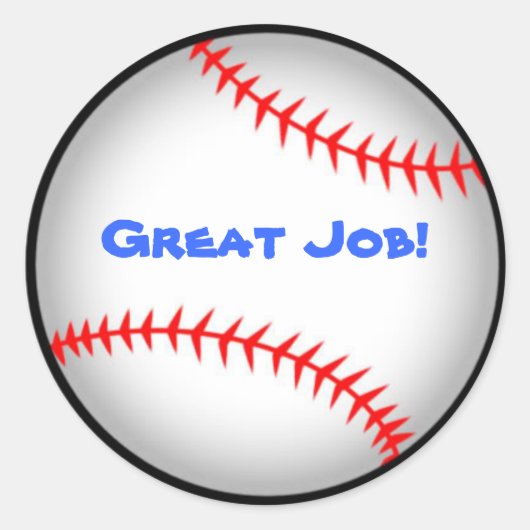 野球のクラシックラウンドステッカー ラウンドシール (正面)