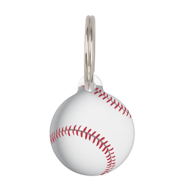 野球のクリケットボールのイメージ ペット　ネームタグ (正面)