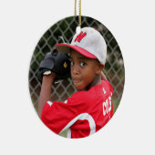 野球のクリスマスのカスタムの写真 セラミックオーナメント (右)