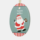 野球のクリスマスの思い出 セラミックオーナメント (左)