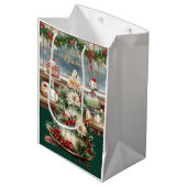 野球のクリスマスをテーマにしたお菓子屋さんでのお父さんへのプレゼント ミディアムペーパーバッグ (正面アングル)