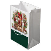 野球のクリスマスをテーマにしたお菓子屋のミディアムギフトバッグ ミディアムペーパーバッグ (正面アングル)