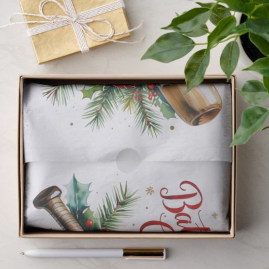 野球のクリスマスをテーマにしたバッターがクリスマスに向かう！ 薄葉紙 (ギフト)