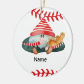 野球のクリスマスをテーマにした選手 セラミックオーナメント (左)