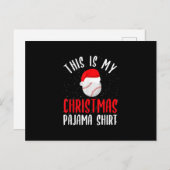 野球のクリスマスコスチューム メンズ レディース シーズンポストカード (正面/裏面)