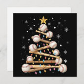野球のクリスマスツリー ライト Xmas スポーツファン シーズンカード (正面/裏面)