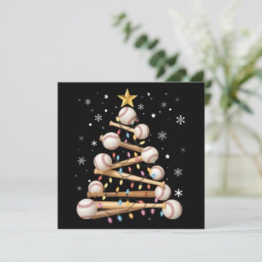 野球のクリスマスツリー ライト Xmas スポーツファン シーズンカード (スタンド正面)