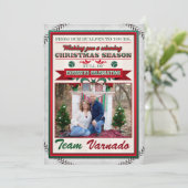 野球のクリスマスフォトカード シーズンカード (スタンド正面)