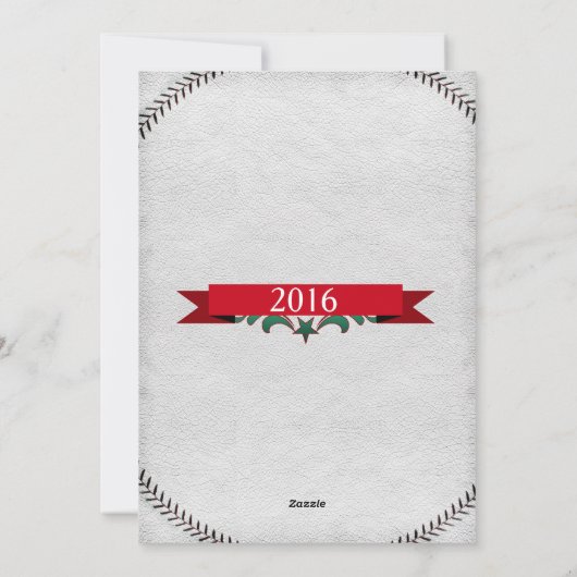 野球のクリスマスフォトカード シーズンカード (裏面)