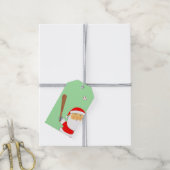 野球のクリスマス休暇 ギフトタグ (より糸付き)