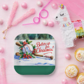 野球のクリスマス「クリスマスにバッターアップ！ ペーパープレート (パーティー)