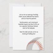 野球のクリスマス・パーティーの日程を保存しよう プレーヤー 招待状 (裏面)