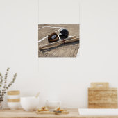 野球のグローブ、ボール、こうもり及び野球ヘルメット ポスター (キッチン)