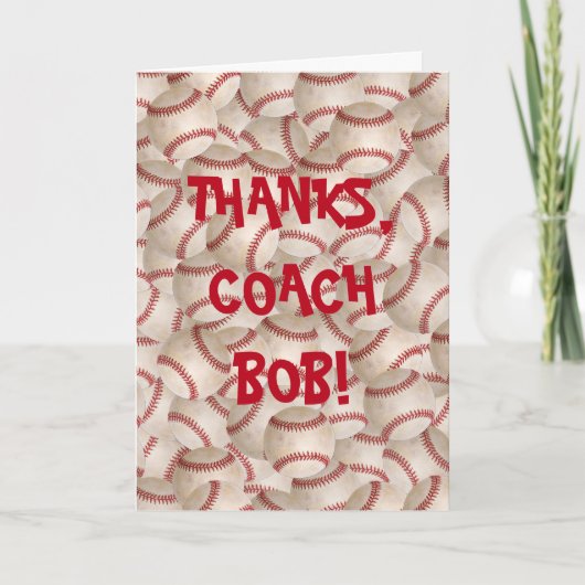 野球のコーチにありがとう サンキューカード (正面)