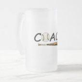 野球のコーチ フロストグラスビールジョッキ (正面左)