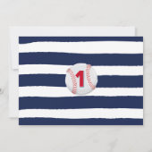 野球のサンキューカードの野球の第1誕生日 サンキューカード (裏面)