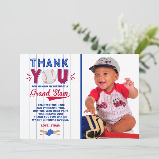 野球のサンキューカードの野球の第1誕生日 サンキューカード (スタンド正面)