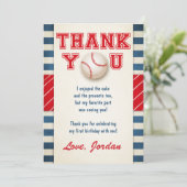 野球のサンキューカードの野球の誕生日の男の子 サンキューカード (スタンド正面)