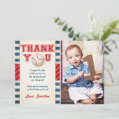 野球のサンキューカードの野球の誕生日の男の子 サンキューカード (スタンド正面)