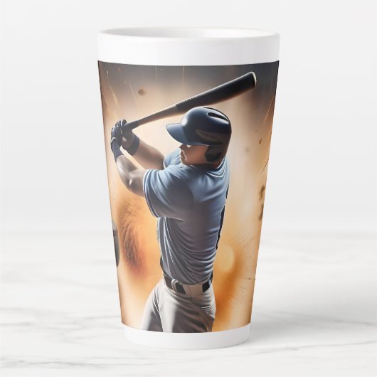 野球のサンダーピッチ カフェラテマグ (正面)