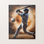 野球のサンダーピッチ ジグソーパズル (縦)