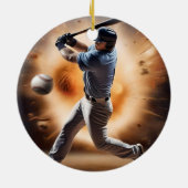 野球のサンダーピッチ セラミックオーナメント (裏面)