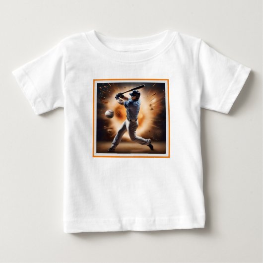 野球のサンダーピッチ ベビーTシャツ (正面)