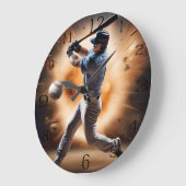 野球のサンダーピッチ ラージ壁時計 (傾斜)