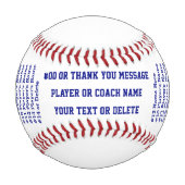 野球のシニア・ギフトまたはコーチ・ギフト、 野球ボール (裏面)