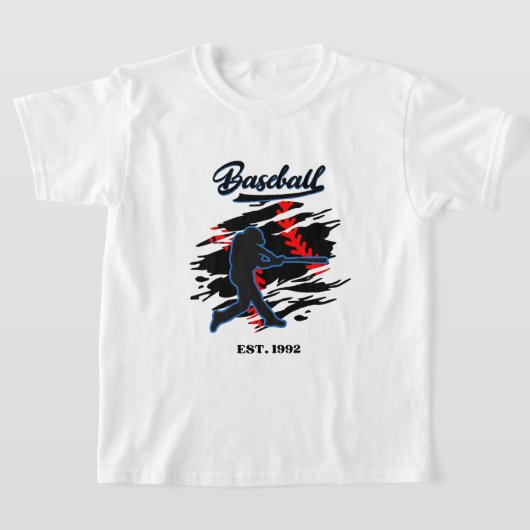 野球のシルエットグラフィックデザイン – 1992年創設 Tシャツ (レイダウン)