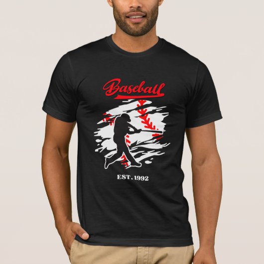 野球のシルエットグラフィックデザイン – 1992年創設 Tシャツ (正面)