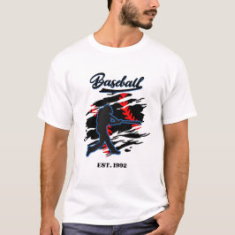 野球のシルエットグラフィックデザイン – 1992年創設 Tシャツ