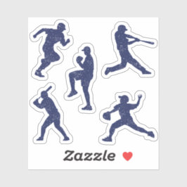 野球のシルエット – 濃い青 シール