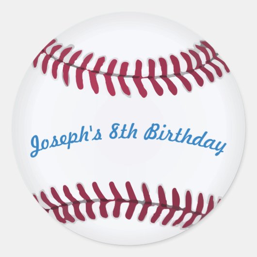 野球のシール(カスタムワード) ラウンドシール (正面)