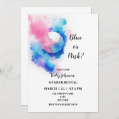 野球のジェンダーが招待を明らかにする 招待状 (正面/裏面)