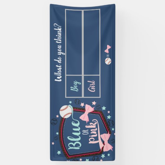 野球のジェンダーの発表 横断幕 (縦)