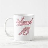 野球のスタイルのピンクの菓子16 コーヒーマグカップ (左)