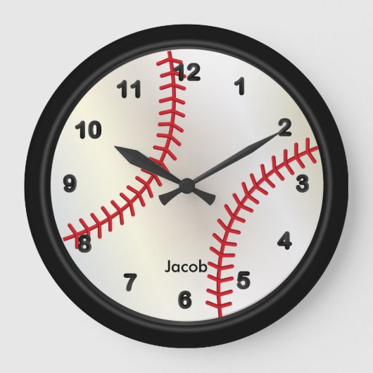 野球のスタイル ラージ壁時計 (正面)
