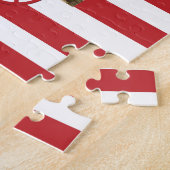 野球のスターとストライプの写真フレーム ジグソーパズル (側面)