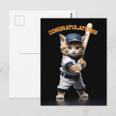 野球のスター キッテン ポストカード (正面/裏面)